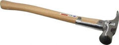 Stanley - 1-3/8 Lb Head, Straight Framing Hammer - 18" OAL, 1-1/2" Face Diam, Checkered Face, Wood Handle - Industrial Tool & Supply