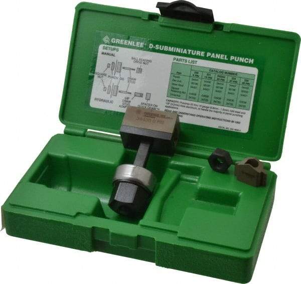 Greenlee - 0.787 Inch Hole Length x 0.982 Inch Wide, Pin Configuration, Punch Unit - Hydraulic and Manually Operated, 16 Gauge Max in Mild Steel - Industrial Tool & Supply