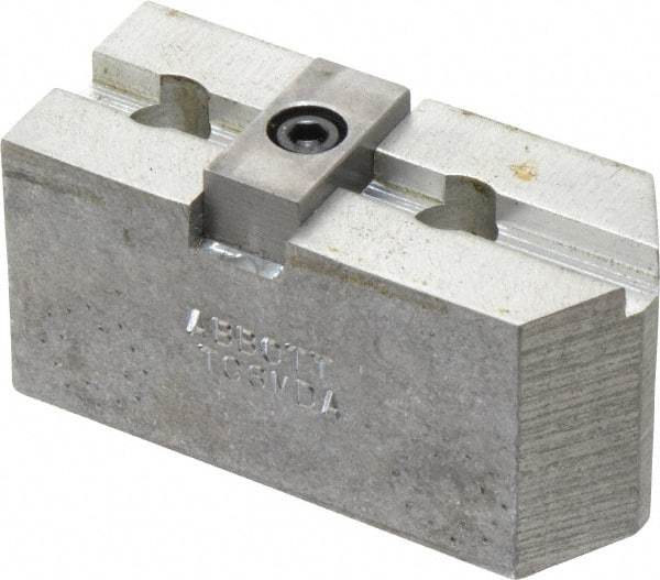 Abbott Workholding Products - 6" & Up Chuck Capacity, Tongue & Groove Attachment, Square Soft Lathe Chuck Jaw - 3 Jaws, Aluminum, 1-1/2" Btw Mount Hole Ctrs, 3" Long x 1-1/4" Wide x 1-1/2" High, 5/16" Groove, 3/8" Fastener - Industrial Tool & Supply