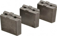 Abbott Workholding Products - 6" & Up Chuck Capacity, Tongue & Groove Attachment, Square Soft Lathe Chuck Jaw - 3 Jaws, Steel, 1-1/2" Btw Mount Hole Ctrs, 3" Long x 1-1/4" Wide x 3" High, 5/16" Groove, 3/8" Fastener - Industrial Tool & Supply