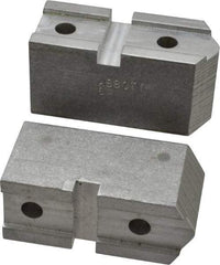 Abbott Workholding Products - 6" & Up Chuck Capacity, Serrated Attachment, Square Soft Lathe Chuck Jaw - 3 Jaws, Aluminum, 1-11/16" Btw Mount Hole Ctrs, 3" Long x 1-1/4" Wide x 1-1/2" High, 0.738" Groove, 5/16" Fastener - Industrial Tool & Supply