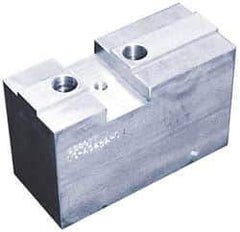 Abbott Workholding Products - 15 to 24" Chuck Capacity, Tongue & Groove Attachment, Square Soft Lathe Chuck Jaw - 3 Jaws, Aluminum, 3" Btw Mount Hole Ctrs, 8-1/4" Long x 3" Wide x 4" High, 7/8" & 7/8" Fastener - Industrial Tool & Supply