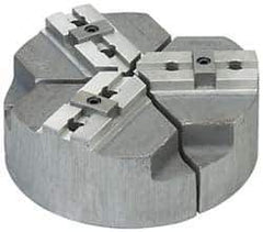 Abbott Workholding Products - 15" & Up Chuck Capacity, Tongue & Groove Attachment, Round Soft Lathe Chuck Jaw - 3 Jaws, Cast Aluminum, 3" Btw Mount Hole Ctrs, 18" Wide x 4" High, 1/2" Groove, 5/8" Fastener - Industrial Tool & Supply