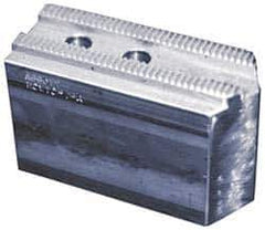 Abbott Workholding Products - 15" & Up Chuck Capacity, 3mm x 60° Serrated Attachment, Square Soft Lathe Chuck Jaw - 3 Jaws, Aluminum, 1.9685" Btw Mount Hole Ctrs, 6-1/2" Long x 2-1/2" Wide x 4" High, 0.8661" Groove, 0.7874" & 20mm Fastener - Industrial Tool & Supply