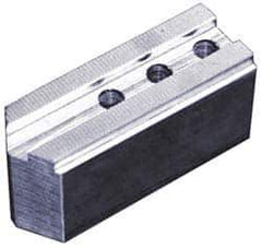 Abbott Workholding Products - 16" & Up Chuck Capacity, 3/32" x 90° Serrated Attachment, Square Soft Lathe Chuck Jaw - 3 Jaws, Steel, 1-1/2" Btw Mount Hole Ctrs, 6-1/2" Long x 2-1/2" Wide x 3" High, 1.004" Groove, 0.7874" & 20mm Fastener - Industrial Tool & Supply