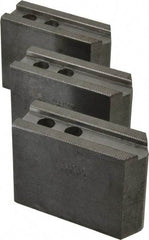 Abbott Workholding Products - 8" & Up Chuck Capacity, 1/16" x 90 Serrated Attachment, Square Soft Lathe Chuck Jaw - 3 Jaws, Steel, 29/32" Btw Mount Hole Ctrs, 4" Long x 1-1/2" Wide x 3" High, 0.669" Groove, 0.4724" & 12mm Fastener - Industrial Tool & Supply