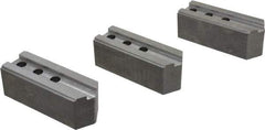 Abbott Workholding Products - 12" & Up Chuck Capacity, 1/16" x 90 Serrated Attachment, Square Soft Lathe Chuck Jaw - 3 Jaws, Steel, 1-3/16" Btw Mount Hole Ctrs, 5-1/2" Long x 2" Wide x 2" High, 0.787" Groove, 1/2" Fastener - Industrial Tool & Supply