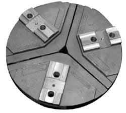 Abbott Workholding Products - 32" & Up Chuck Capacity, Tongue & Groove Attachment, Round Soft Lathe Chuck Jaw - 3 Jaws, Cast Aluminum, 3" Btw Mount Hole Ctrs, 32" Wide x 4" High, 7/8" & 7/8" Fastener - Industrial Tool & Supply