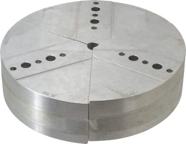 Abbott Workholding Products - 8" & Up Chuck Capacity, Northfield Attachment, Round Soft Lathe Chuck Jaw - 3 Jaws, Aluminum, 7.92" Wide x 2" High - Industrial Tool & Supply