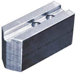 Abbott Workholding Products - 5" & Up Chuck Capacity, 1.5mm x 60° Serrated Attachment, Square Soft Lathe Chuck Jaw - 3 Jaws, Aluminum, 0.7087" Btw Mount Hole Ctrs, 2-1/2" Long x 1" Wide x 1-1/2" High, 0.3937" Groove, 0.315" & 8mm Fastener - Industrial Tool & Supply