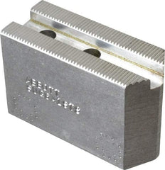 Abbott Workholding Products - 6" & Up Chuck Capacity, 1.5mm x 60° Serrated Attachment, Square Soft Lathe Chuck Jaw - 3 Jaws, Aluminum, 63/64" Btw Mount Hole Ctrs, 3" Long x 1-1/4" Wide x 2" High, 0.4331" Groove, 0.315" & 8mm Fastener - Industrial Tool & Supply