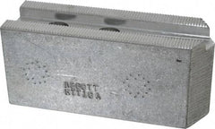 Abbott Workholding Products - 10" & Up Chuck Capacity, 1.5mm x 60° Serrated Attachment, Square Soft Lathe Chuck Jaw - 3 Jaws, Aluminum, 1.1811" Btw Mount Hole Ctrs, 4-1/2" Long x 1-1/2" Wide x 2" High, 0.6299" Groove, 0.4724" & 12mm Fastener - Industrial Tool & Supply