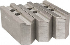 Abbott Workholding Products - 12" & Up Chuck Capacity, 1.5mm x 60° Serrated Attachment, Square Soft Lathe Chuck Jaw - 3 Jaws, Aluminum, 1.1811" Btw Mount Hole Ctrs, 5-1/2" Long x 2" Wide x 3" High, 0.8268" Groove, 0.6299" & 16mm Fastener - Industrial Tool & Supply