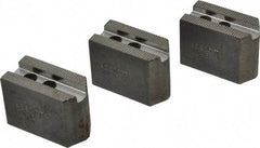 Abbott Workholding Products - 4" & Up Chuck Capacity, 1.5mm x 60° Serrated Attachment, Square Soft Lathe Chuck Jaw - 3 Jaws, Steel, 0.5512" Btw Mount Hole Ctrs, 2" Long x 1" Wide x 1-1/2" High, 0.3937" Groove, 0.315" & 8mm Fastener - Industrial Tool & Supply