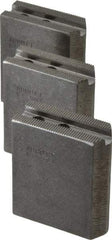 Abbott Workholding Products - 5" & Up Chuck Capacity, 1.5mm x 60° Serrated Attachment, Square Soft Lathe Chuck Jaw - 3 Jaws, Steel, 0.7087" Btw Mount Hole Ctrs, 2-1/2" Long x 1" Wide x 3" High, 0.3937" Groove, 0.315" & 8mm Fastener - Industrial Tool & Supply