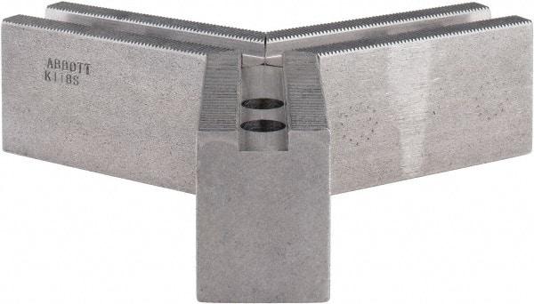 Abbott Workholding Products - 8" & Up Chuck Capacity, 1.5mm x 60° Serrated Attachment, Square Soft Lathe Chuck Jaw - 3 Jaws, Steel, 63/64" Btw Mount Hole Ctrs, 4" Long x 1-1/2" Wide x 2" High, 0.5512" Groove, 0.4724" & 12mm Fastener - Industrial Tool & Supply