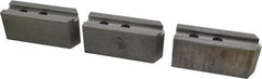 Abbott Workholding Products - 10" & Up Chuck Capacity, 1.5mm x 60° Serrated Attachment, Square Soft Lathe Chuck Jaw - 3 Jaws, Steel, 1.2598" Btw Mount Hole Ctrs, 4-1/2" Long x 1-1/2" Wide x 2" High, 0.6299" Groove, 0.4724" & 12mm Fastener - Industrial Tool & Supply