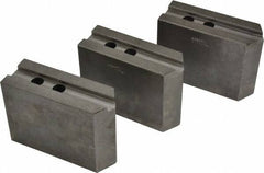 Abbott Workholding Products - 12" & Up Chuck Capacity, 1.5mm x 60° Serrated Attachment, Square Soft Lathe Chuck Jaw - 3 Jaws, Steel, 1.1811" Btw Mount Hole Ctrs, 5-1/2" Long x 2" Wide x 4" High, 0.7087" Groove, 0.5512" & 14mm Fastener - Industrial Tool & Supply