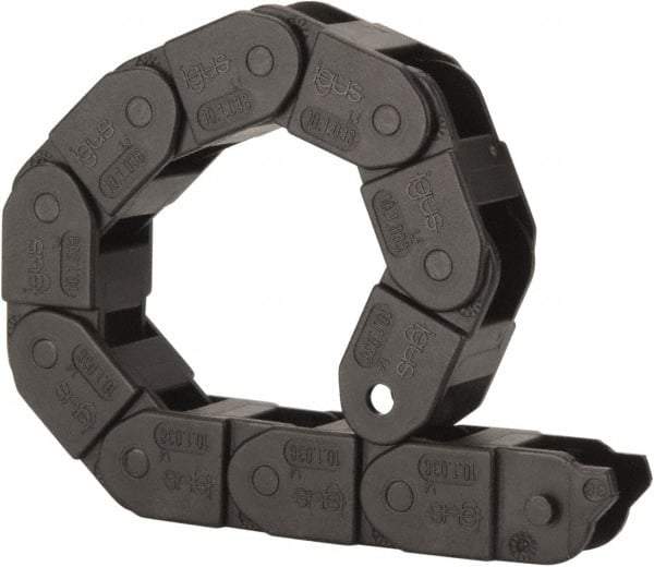 Igus - 1 Ft. Long, Igumid G, Fixed Open Cable and Hose Carrier - 0.59 Inch Inside Width x 0.71 Inch Inside Height, 1.02 Inch Outside Width x 0.91 Inch Outside Height, 1-1/2 Inch Bend Radius - Industrial Tool & Supply