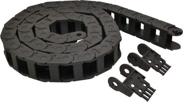 Igus - 6 Ft. Long, Igumid G, Fixed Open Cable and Hose Carrier - 1-1/2 Inch Inside Width x 0.98 Inch Inside Height, 2.13 Inch Outside Width x 1.38 Inch Outside Height, 2.16 Inch Bend Radius - Industrial Tool & Supply