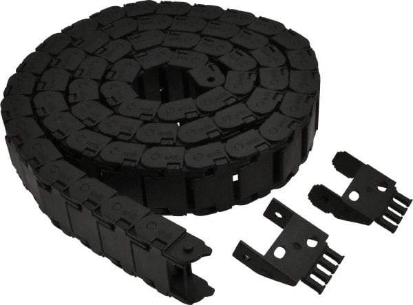 Igus - 6 Ft. Long, Igumid G, Snap Open Cable and Hose Carrier - 1-1/2 Inch Inside Width x 0.67 Inch Inside Height, 1.93 Inch Outside Width x 0.94 Inch Outside Height, 1-1/2 Inch Bend Radius - Industrial Tool & Supply