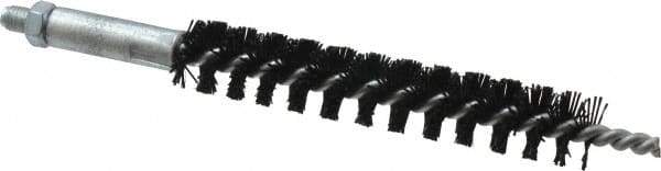 Schaefer Brush - 4" Brush Length, 5/8" Diam, Nylon Single Stem, Single Spiral Condenser Tube Brush - 6-1/4" Long, Nylon, 1/4-28 Male Connection - Industrial Tool & Supply