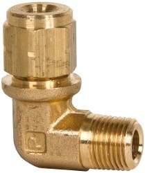 Parker - 1/2" OD, Brass Male Elbow - 250 Max Working psi, Comp x MNPT Ends - Industrial Tool & Supply