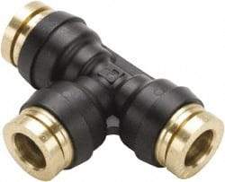 Parker - 3/8" Tube OD, Composite Push-to-Connect Tube Union Tee - Tube to Tube Connection, 250 Max psi, Buna-N O-Ring, -40 to 200°F Working Temp - Industrial Tool & Supply