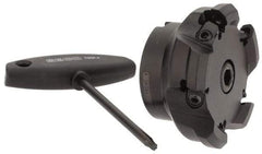 Seco - 3.15" Cut Diam, 1" Arbor Hole, 0.197" Max Depth of Cut, 43° Indexable Chamfer & Angle Face Mill - 5 Inserts, OF.. 070405 Insert, Right Hand Cut, 5 Flutes, Series R220.43 - Industrial Tool & Supply