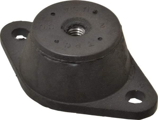 Tech Products - 3/8-16 Bolt Thread, 3-7/8" Long x 2-3/8" Wide x 1-1/4" High Standard Deflection Stud Mount Leveling Pad & Mount - 550 Max Lb Capacity, 1-3/4" Base Diam - Industrial Tool & Supply