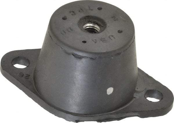 Tech Products - 3/8-16 Bolt Thread, 3-7/8" Long x 2-3/8" Wide x 1-3/4" High Double Deflection Stud Mount Leveling Pad & Mount - 550 Max Lb Capacity, 1-3/4" Base Diam - Industrial Tool & Supply