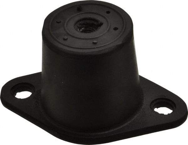 Tech Products - 1/2-13 Bolt Thread, 5-1/2" Long x 3-3/8" Wide x 2-7/8" High Double Deflection Stud Mount Leveling Pad & Mount - 750 Max Lb Capacity, 2-1/2" Base Diam - Industrial Tool & Supply