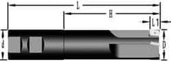 Cutting Tool Technologies - 1-1/4" Cut Diam, 0.38" Max Depth of Cut, 1-1/4" Shank Diam, 6-1/4" OAL, Indexable Square Shoulder End Mill - APKT 1003... Inserts, Weldon Shank, 90° Lead Angle - Industrial Tool & Supply