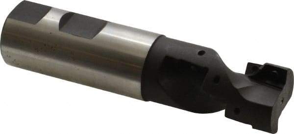 Cutting Tool Technologies - 1" Cut Diam, 1-1/2" Max Depth of Cut, 1" Shank Diam, 4-1/4" OAL, Indexable Square Shoulder Helical End Mill - APKT 1003... Inserts, Weldon Shank, 90° Lead Angle - Industrial Tool & Supply