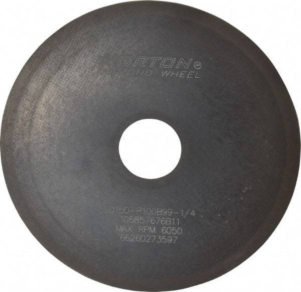 Norton - 6" Diam x 1-1/4" Hole x 1/16" Thick, 150 Grit Surface Grinding Wheel - Diamond, Type 1A1, Very Fine Grade, Resinoid Bond - Industrial Tool & Supply