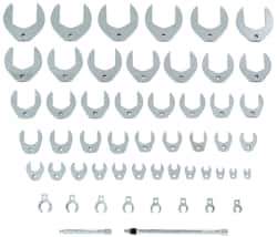 Proto - 53 Piece 3/8" Drive Open End Crowfoot Wrench Set - 3/8 to 3" - Industrial Tool & Supply
