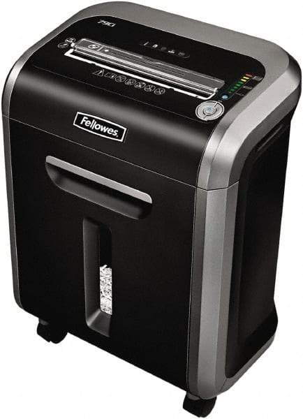FELLOWES - 5/32 x 1-1/2" Strip, Cross Cut Manual Shredder - 10-7/16" Long x 15-3/8" Wide x 21" High, Level 4 Security, 6 Gal Wastebasket - Industrial Tool & Supply
