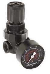Norgren - 1/4" NPT Miniature Regulator without Gauge - 1/8" Gauge Port, 5-125 psi - Industrial Tool & Supply
