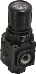 Norgren - 1/4 NPT Port, 70 CFM, Zinc Compact Regulator - 5 to 150 psi Range, 300 Max psi Supply Pressure, 1/8" Gauge Port Thread, 1.98" Wide x 4.19" High - Industrial Tool & Supply