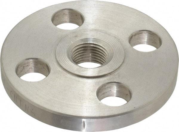 Value Collection - 1/2" Pipe, 3-1/2" OD, Stainless Steel, Threaded Pipe Flange - 2-3/8" Across Bolt Hole Centers, 5/8" Bolt Hole, 150 psi, Grades 304 & 304L - Industrial Tool & Supply