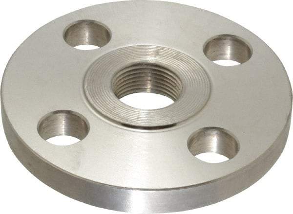 Value Collection - 3/4" Pipe, 3-7/8" OD, Stainless Steel, Threaded Pipe Flange - 2-3/4" Across Bolt Hole Centers, 5/8" Bolt Hole, 150 psi, Grades 304 & 304L - Industrial Tool & Supply