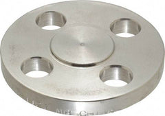Merit Brass - 1/2" Pipe, 3-1/2" OD, Stainless Steel, Blind Pipe Flange - 2-3/8" Across Bolt Hole Centers, 5/8" Bolt Hole, 150 psi, Grades 304 & 304L - Industrial Tool & Supply