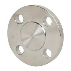 Merit Brass - 1" Pipe, 4-1/4" OD, Stainless Steel, Blind Pipe Flange - 3-1/8" Across Bolt Hole Centers, 5/8" Bolt Hole, 150 psi, Grades 304 & 304L - Industrial Tool & Supply