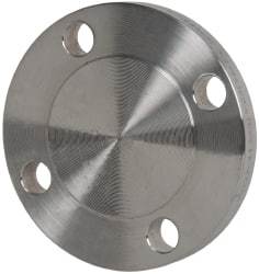 Merit Brass - 2" Pipe, 6" OD, Stainless Steel, Blind Pipe Flange - 4-3/4" Across Bolt Hole Centers, 3/4" Bolt Hole, 150 psi, Grades 304 & 304L - Industrial Tool & Supply