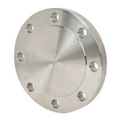 Merit Brass - 4" Pipe, 9" OD, Stainless Steel, Blind Pipe Flange - 7-1/2" Across Bolt Hole Centers, 3/4" Bolt Hole, 150 psi, Grades 304 & 304L - Industrial Tool & Supply