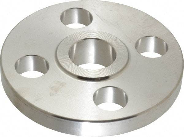 Merit Brass - 1/2" Pipe, 3-1/2" OD, Stainless Steel, Slip On Pipe Flange - 2-3/8" Across Bolt Hole Centers, 5/8" Bolt Hole, 150 psi, Grades 304 & 304L - Industrial Tool & Supply