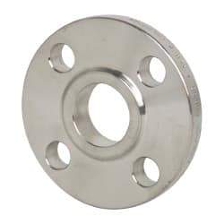 Merit Brass - 1" Pipe, 4-1/4" OD, Stainless Steel, Slip On Pipe Flange - 3-1/8" Across Bolt Hole Centers, 5/8" Bolt Hole, 150 psi, Grades 304 & 304L - Industrial Tool & Supply