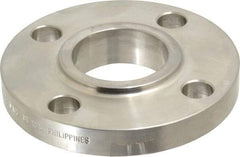 Merit Brass - 1-1/2" Pipe, 5" OD, Stainless Steel, Slip On Pipe Flange - 3-7/8" Across Bolt Hole Centers, 5/8" Bolt Hole, 150 psi, Grades 304 & 304L - Industrial Tool & Supply