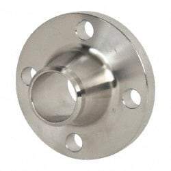 Merit Brass - 1-1/2" Pipe, 5" OD, Stainless Steel, Weld Neck Pipe Flange - 3-7/8" Across Bolt Hole Centers, 5/8" Bolt Hole, 150 psi, Grades 304 & 304L - Industrial Tool & Supply