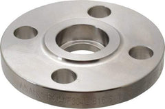 Merit Brass - 1" Pipe, 4-1/4" OD, Stainless Steel, Socket Weld Pipe Flange - 3-1/8" Across Bolt Hole Centers, 5/8" Bolt Hole, 150 psi, Grades 304 & 304L - Industrial Tool & Supply